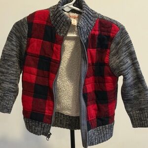Cat & Jack Red and Black Buffalo Plaid Sherpa-Lined Hoodie